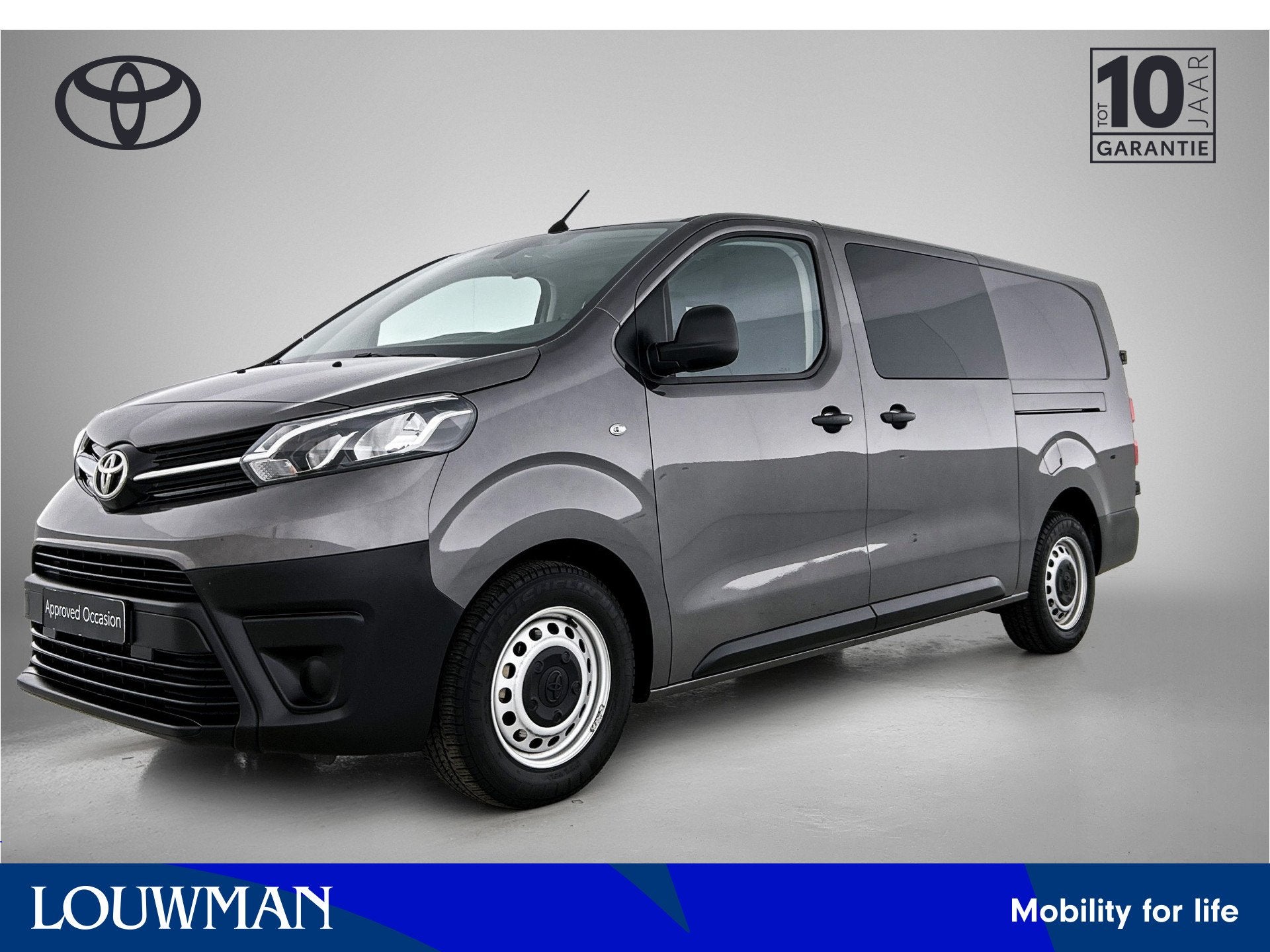 Toyota ProAce Long Worker 2.0 D-4D L2D Challenger DC | Dubbe, Auto's, Bestelauto's, Stof, Gebruikt, Zwart, 4 cilinders