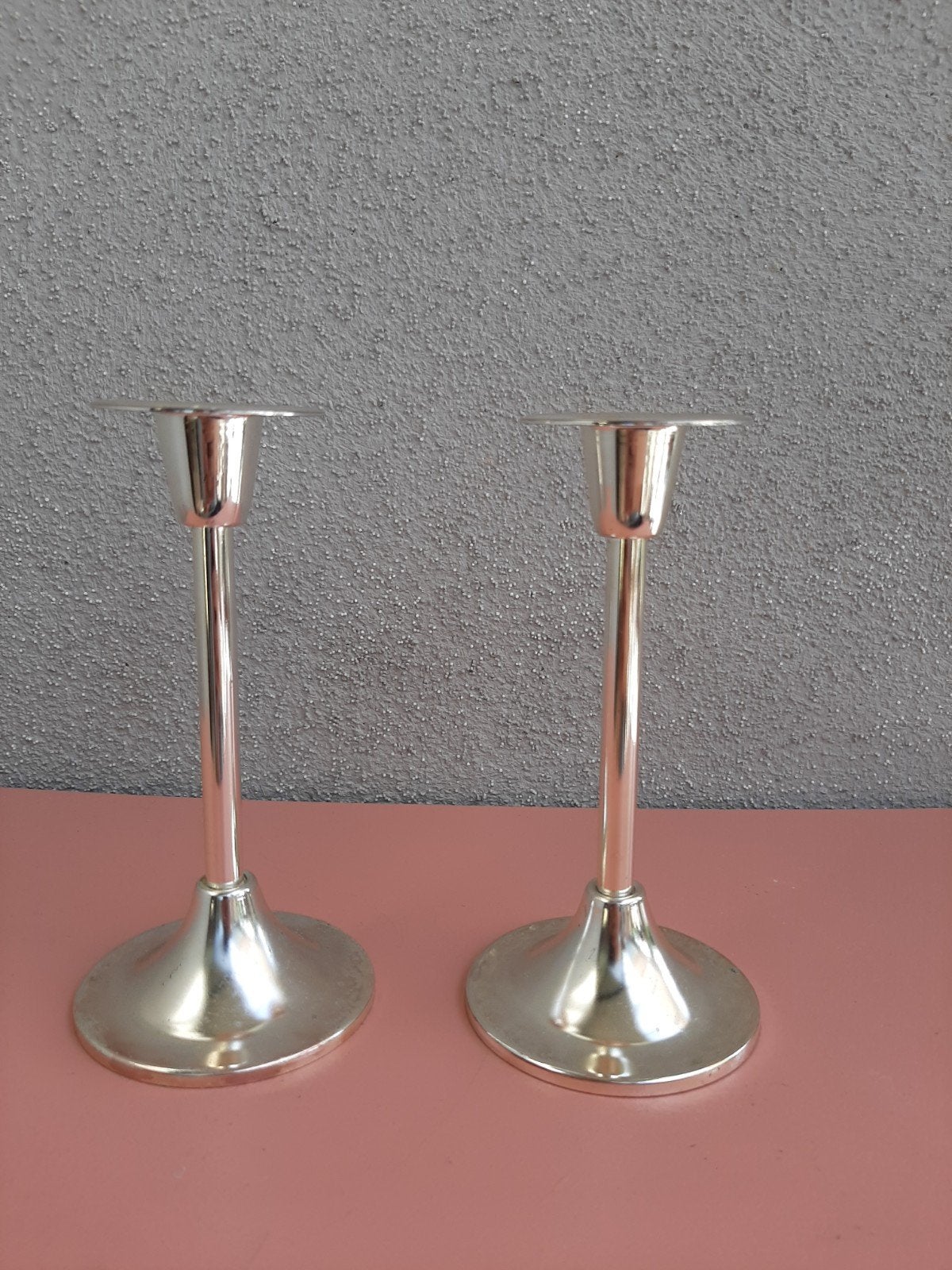 2x Vintage BMF West Germany Kandelaars Verzilverd, Ophalen of Verzenden, Zilver