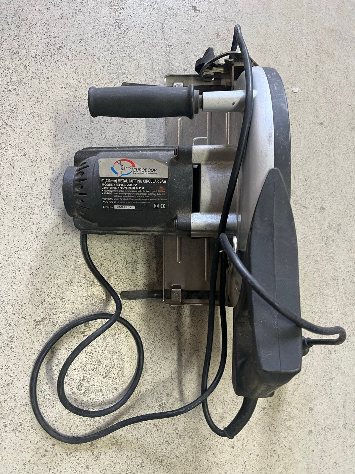 Euroboor EHC.230/2 Metaal Cirkelzaag - 1700W, Gebruikt, Cirkelzaag, 70 mm of meer, Ophalen of Verzenden