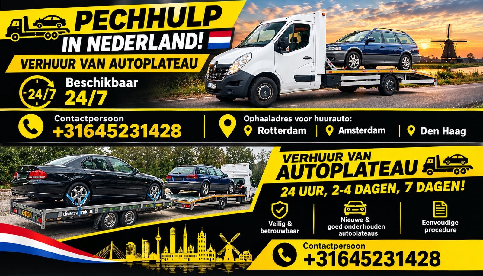 Autotransporter te huur!, Met chauffeur, Personenauto