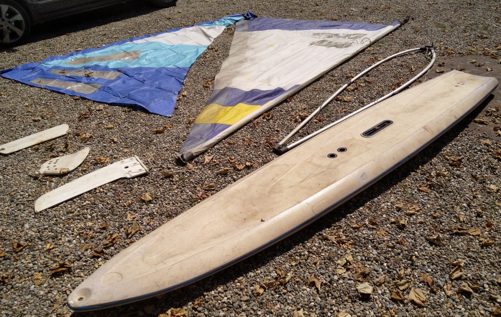Surfplank met 2 zeilen en pak, Ophalen, Gebruikt, 300 cm of meer, Plank
