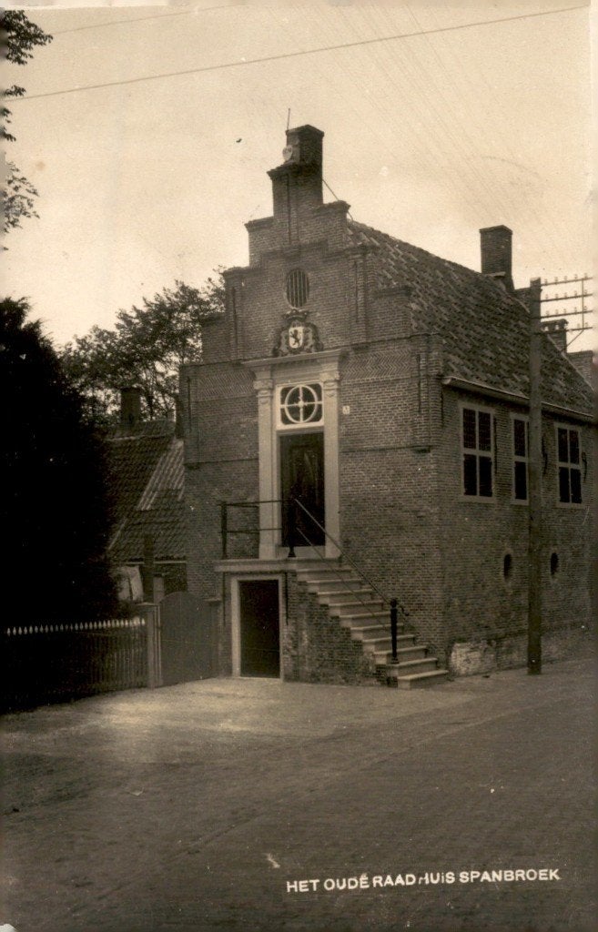 Spanbroek Het Oude Raadhuis - FOTOKAART # 225, Verzamelen, Verzenden, 1920 tot 1940, Gelopen, Zuid-Holland