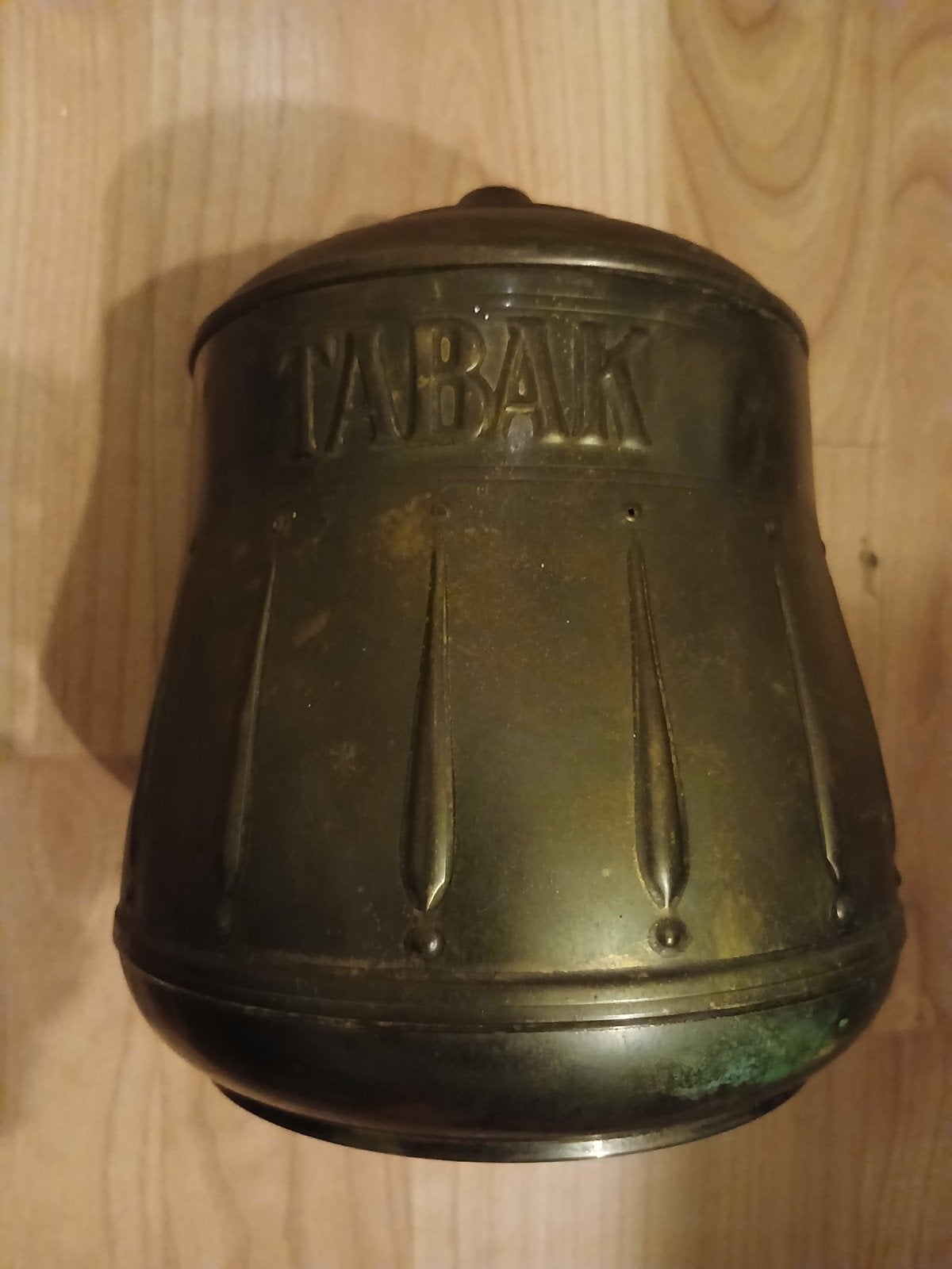 antieke koperen tabakspot, Ophalen of Verzenden, Gebruikt, Tabaksdoos of Verpakking