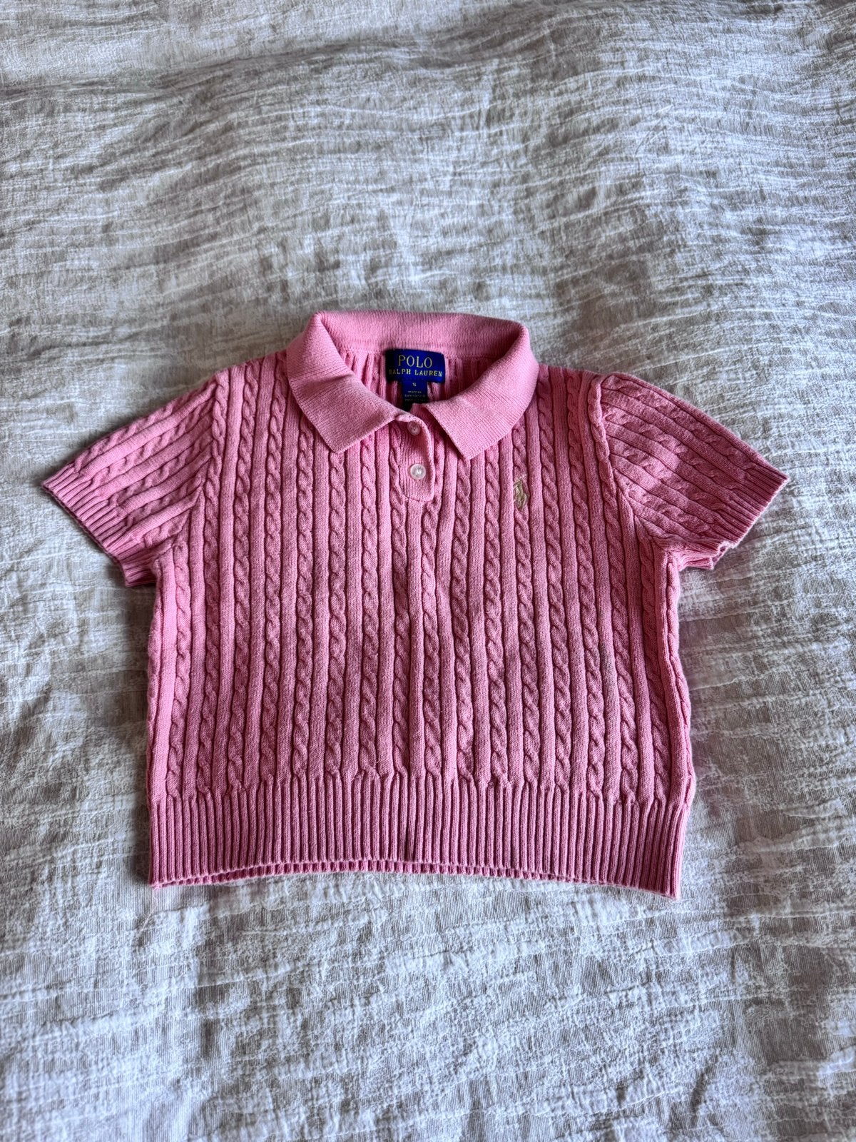 Polo Ralph Lauren Roze Gebreide Top voor Meisjes, Ophalen of Verzenden, Zo goed als nieuw, Meisje