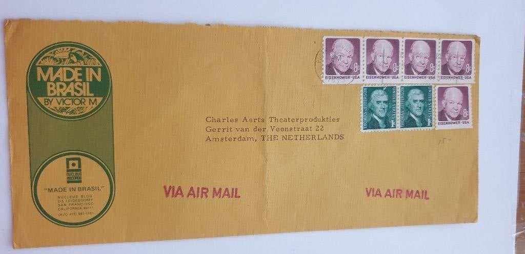3858 usa 2 blokjes eisenhower en jefferson, Postzegels en Munten, Postzegels | Amerika, Verzenden, Noord-Amerika