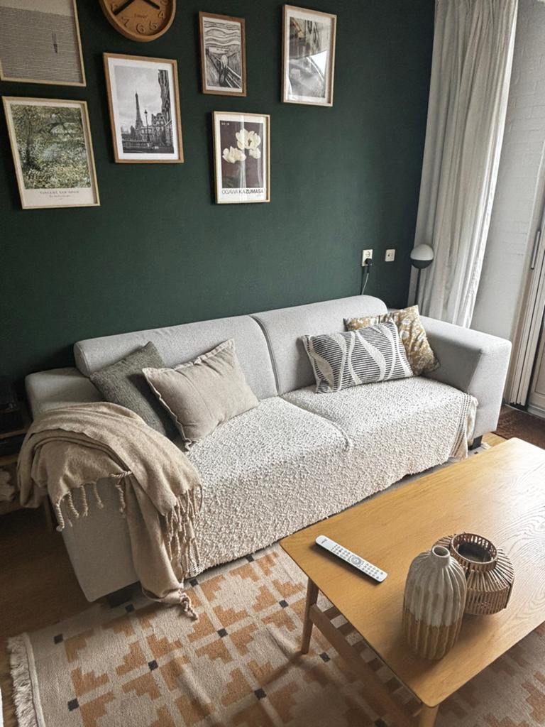 GRATIS - Bank, Huis en Inrichting, Banken | Bankstellen, Gebruikt, Rechte bank, Driepersoons, 200 tot 250 cm, 75 tot 100 cm, Stof