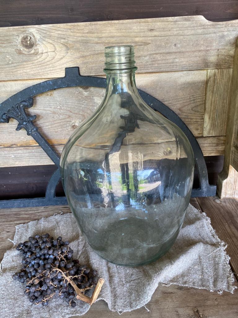 Vintage glazen gist/bol/buikfles, 10 liter, Antiek en Kunst, Ophalen