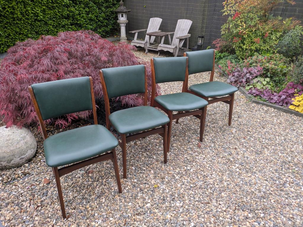 4 Retro Vintage Teakhouten stoelen BAKO jaren 60, Ophalen of Verzenden