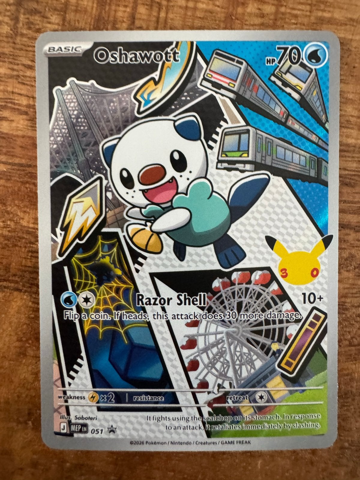 Pokémon Kaart Oshawott 051/025 Celebrations, Hobby en Vrije tijd, Verzamelkaartspellen | Pokémon, Ophalen of Verzenden, Zo goed als nieuw