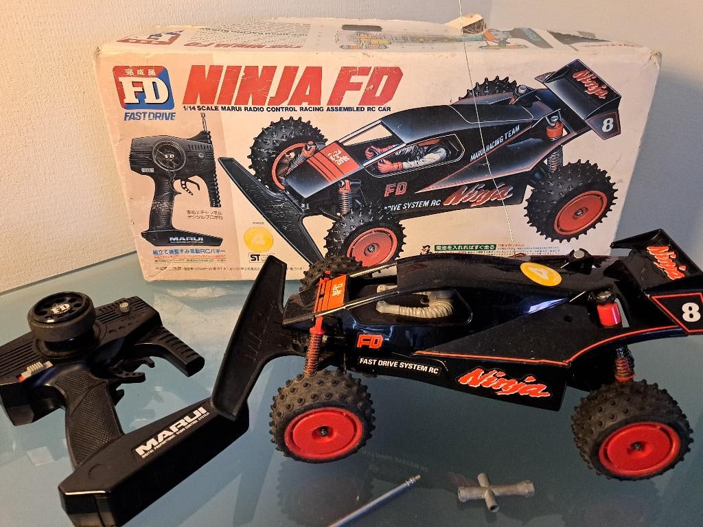 Vintage RC Marui Model Race Auto Ninja FD Fast Drive, Hobby en Vrije tijd, Elektro, Gebruikt, Schaal 1:14, Ophalen of Verzenden