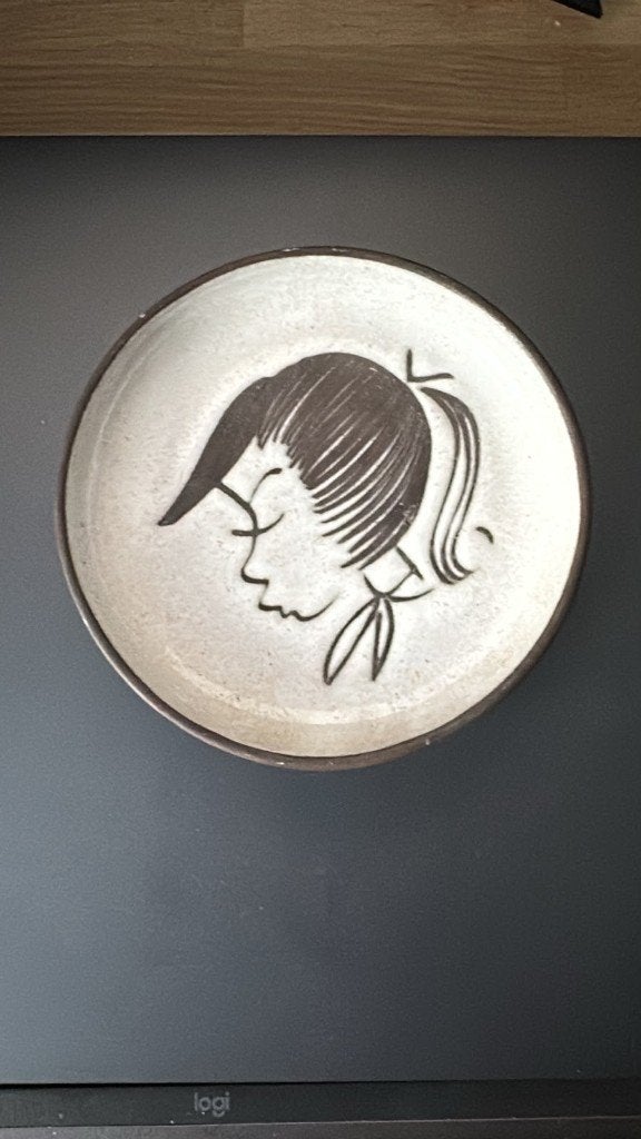 Keramisch decoratiebord gezichtsprofiel van Gubbels/Boonstra, Ophalen of Verzenden