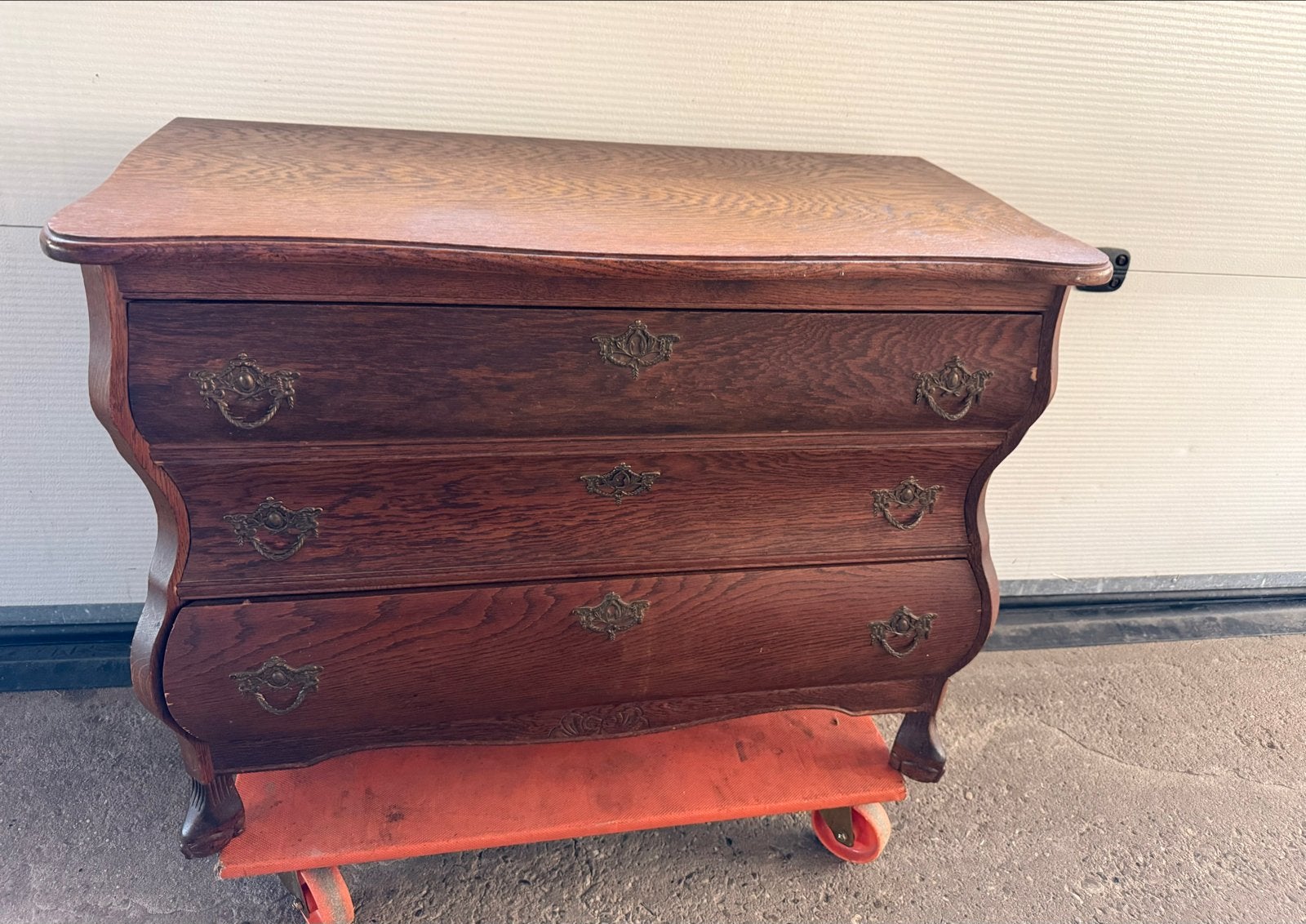 Vintage ladekast buikkast met 3 lades - Eikenhout, Gebruikt, Eikenhout, 3 of 4 laden, Minder dan 100 cm