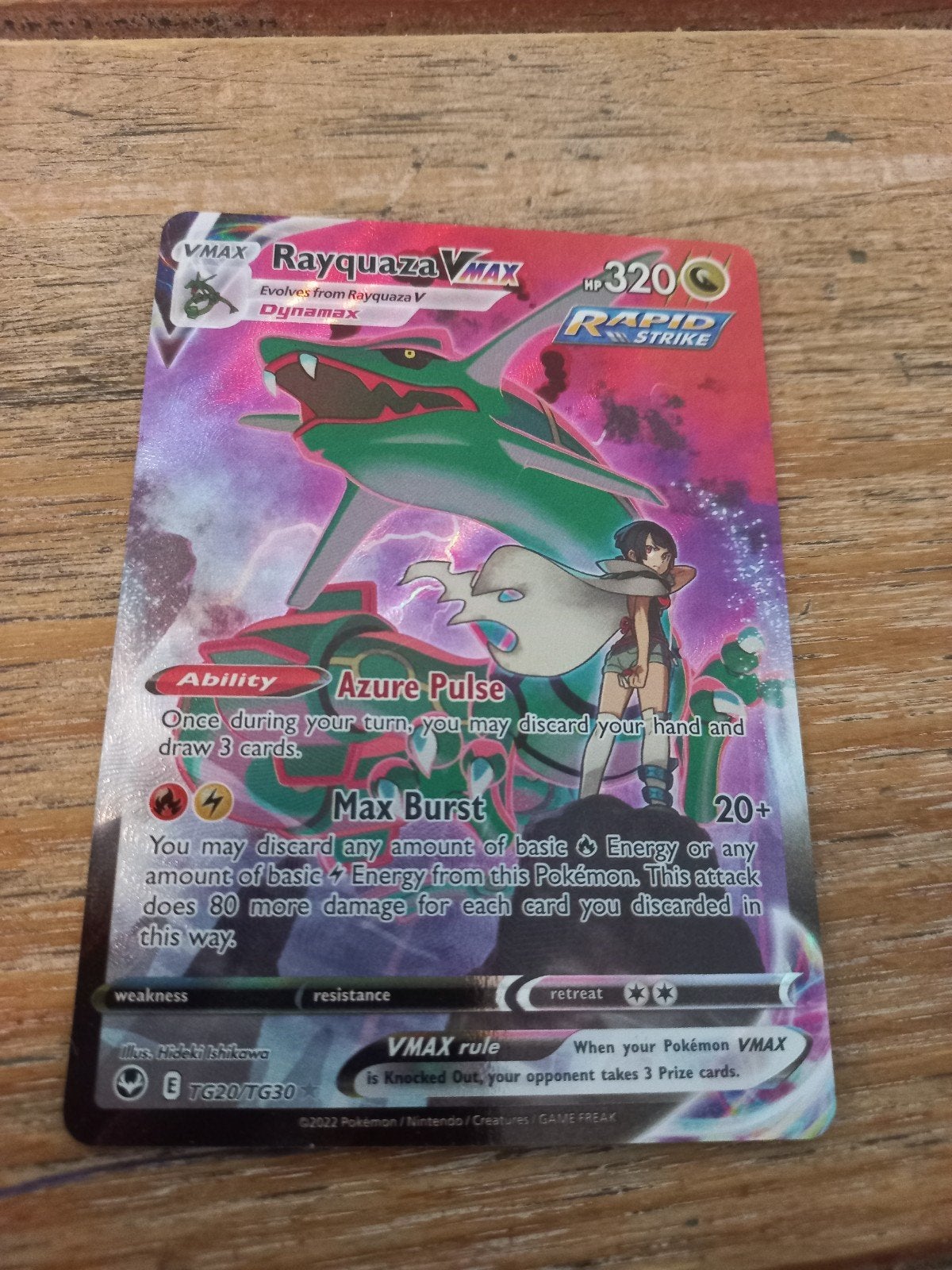 Rayquaza vmax tg20, Hobby en Vrije tijd, Verzamelkaartspellen | Pokémon, Ophalen of Verzenden, Nieuw, Losse kaart, Foil