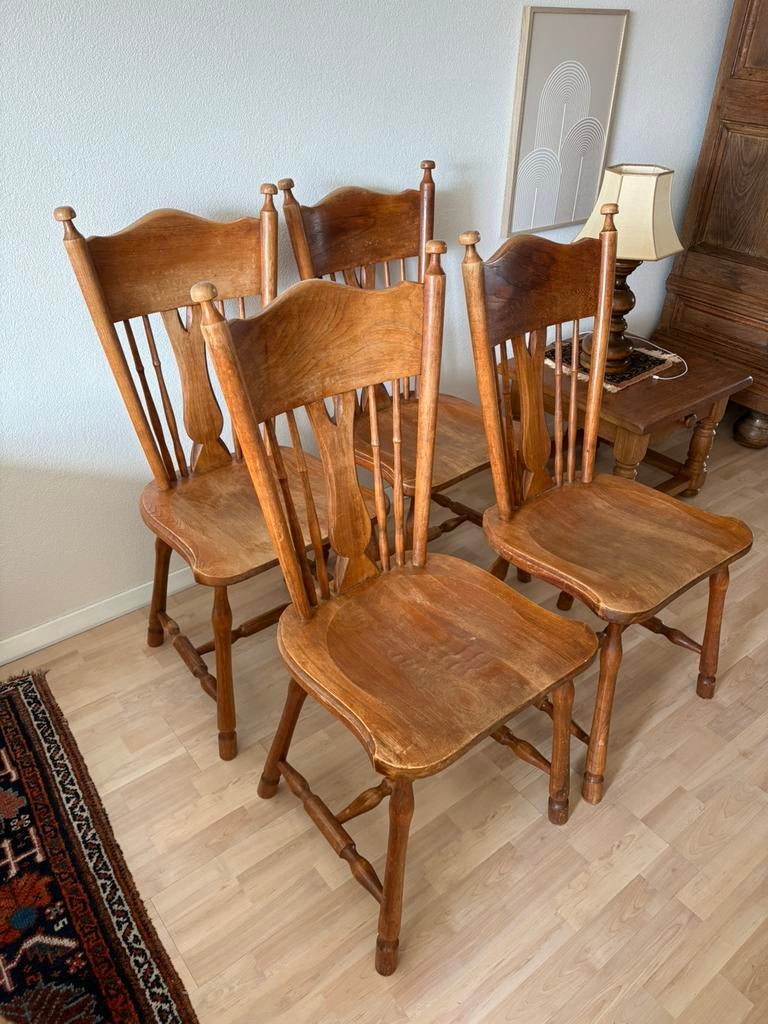 Eiken vintage keuken set stoelen en tafel jaren 60, Ophalen