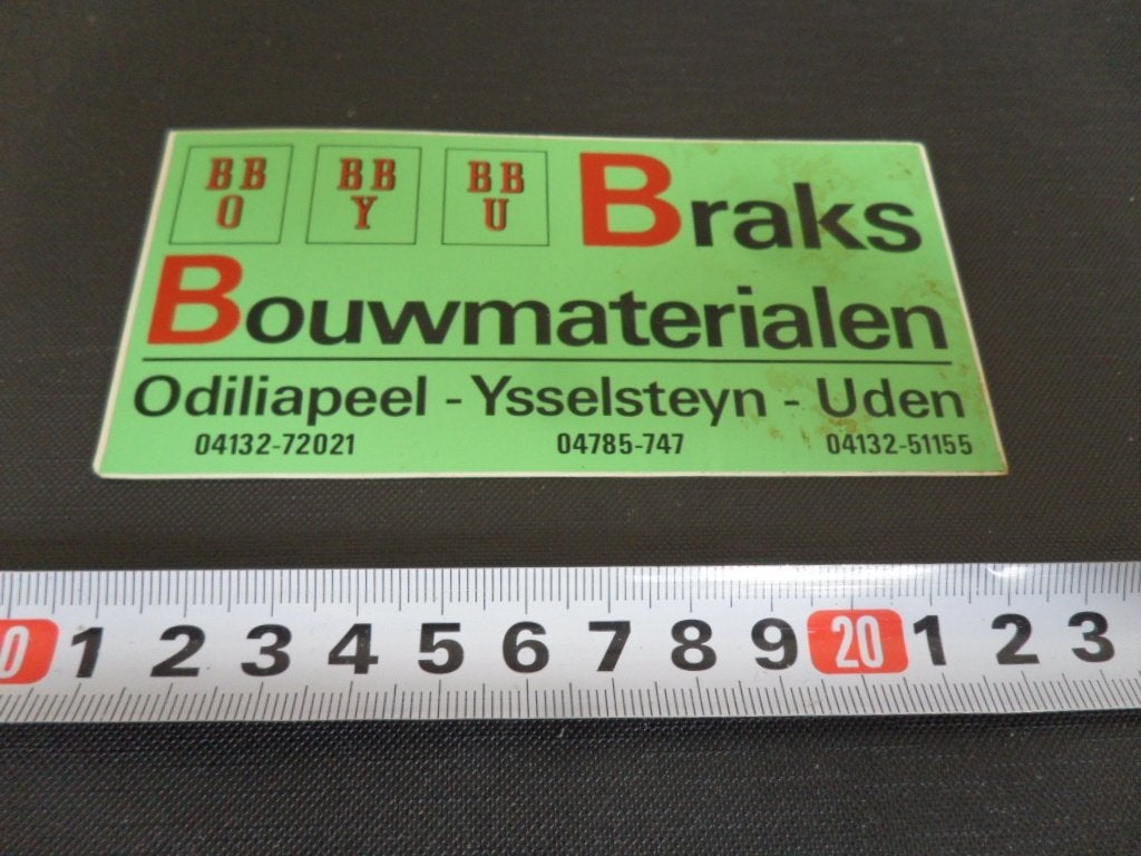 sticker odiliapeel ijsselsteijn uden braks bouwmaterialen, Verzamelen, Ophalen, Zo goed als nieuw