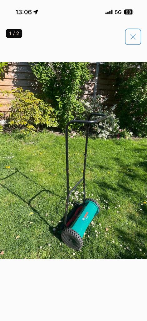 Handgrasmaaier Bosch AHM 38 G, Tuin en Terras, Ophalen, Gebruikt, Handgrasmaaier, 30 t/m 39 cm