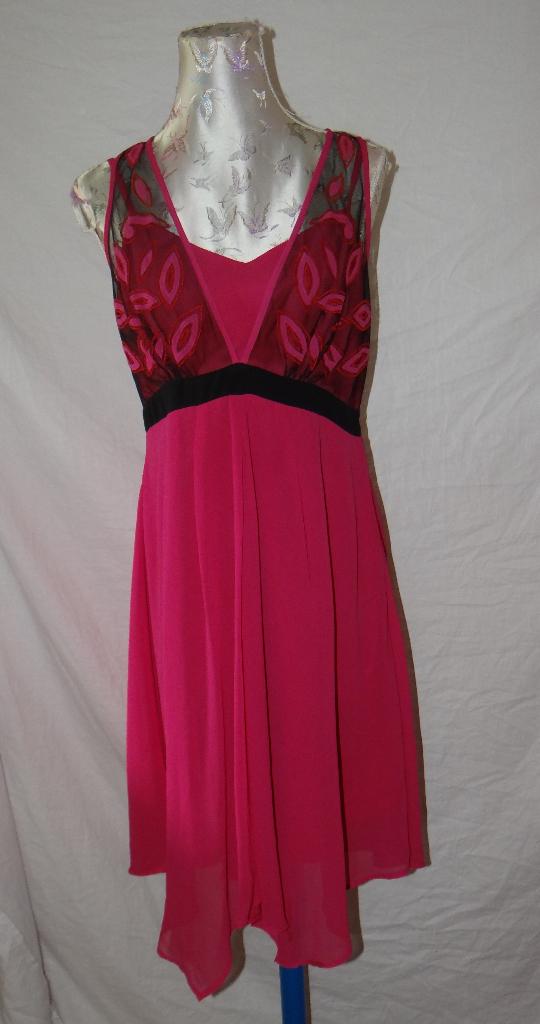 Leuke roze/zwarte STEPS jurk, Maat 38/40 (M), Ophalen of Verzenden, Knielengte, Steps