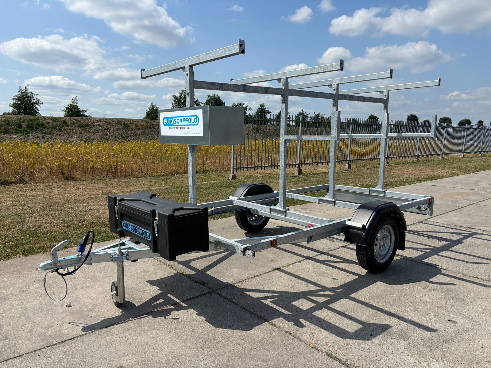 Euroscaffold steigeraanhanger / steigertransporter 3.05m, Ophalen, Zo goed als nieuw, Rolsteiger of Kamersteiger, 5 meter of hoger
