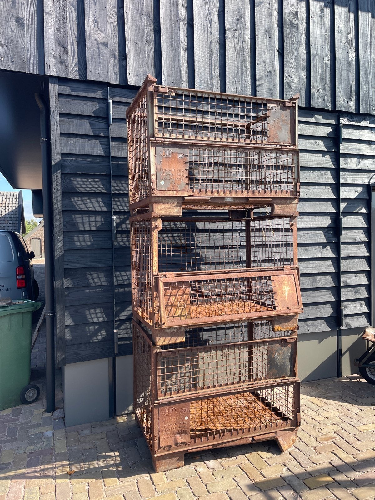 Industriële Draadstalen kratten / Kisten -  3 stuks, Ophalen, Gebruikt