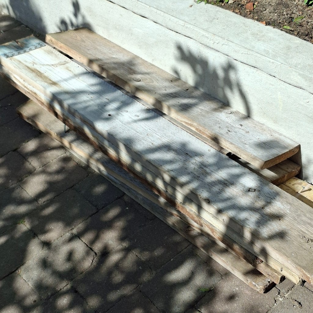 Steigerplanken restpartij GRATIS OP TE HALEN!, Doe-het-zelf en Verbouw, Hout en Planken, Ophalen, Gebruikt, 25 tot 50 mm, Plank