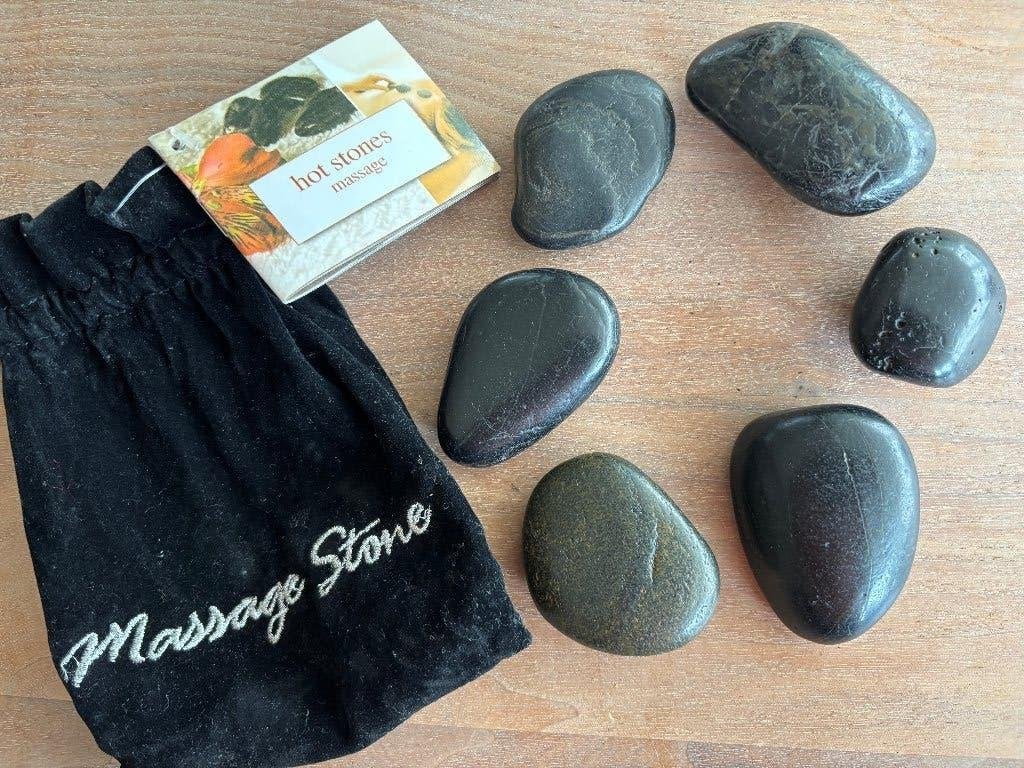 6 massage stenen van 100% basalt, Ophalen of Verzenden, Zo goed als nieuw, Hotstone