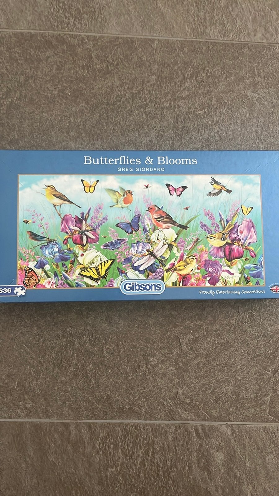 Gibsons Legpuzzel Butterflies & Blooms 636 stukjes, Ophalen of Verzenden, 500 t/m 1500 stukjes, Zo goed als nieuw, Legpuzzel