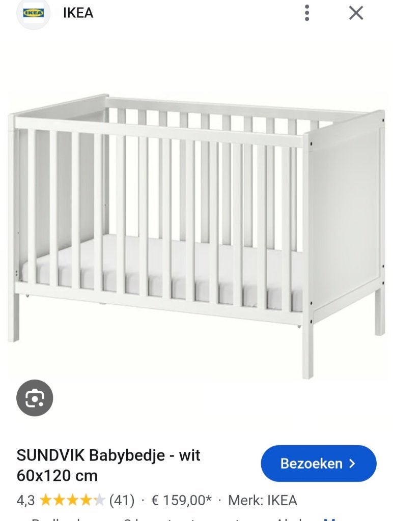 Ledikant ikea sundvik., Kinderen en Baby's, Ophalen, Zo goed als nieuw, Ledikant