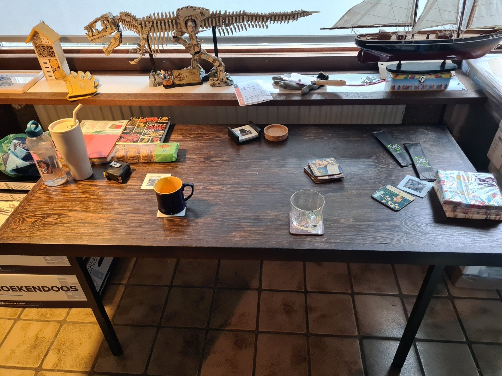 Gratis houten tafel, Ophalen, Gebruikt, 50 tot 100 cm, 150 tot 200 cm
