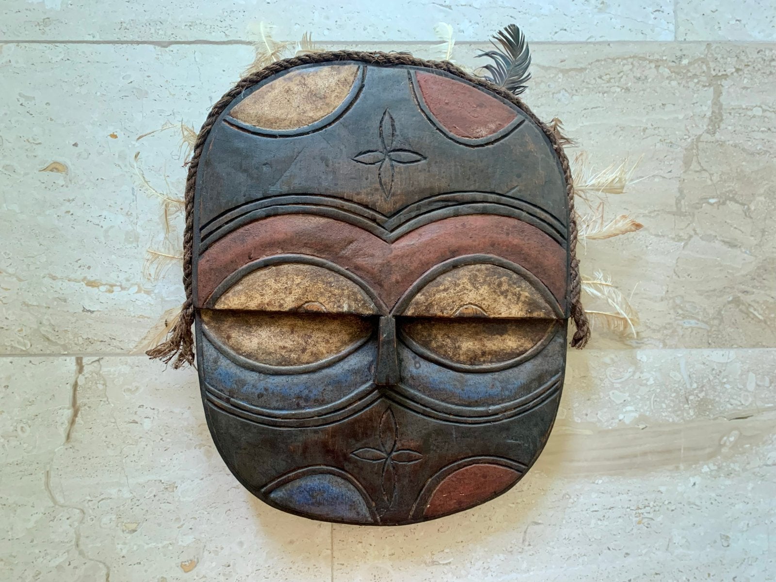 Afrikaans masker Kidumu Bateké - Congo, Hout, 40 cm, Afrika, Masker
