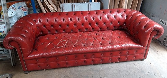 chesterfield bank, Huis en Inrichting, Ophalen, Gebruikt, Chesterfield, 75 tot 100 cm