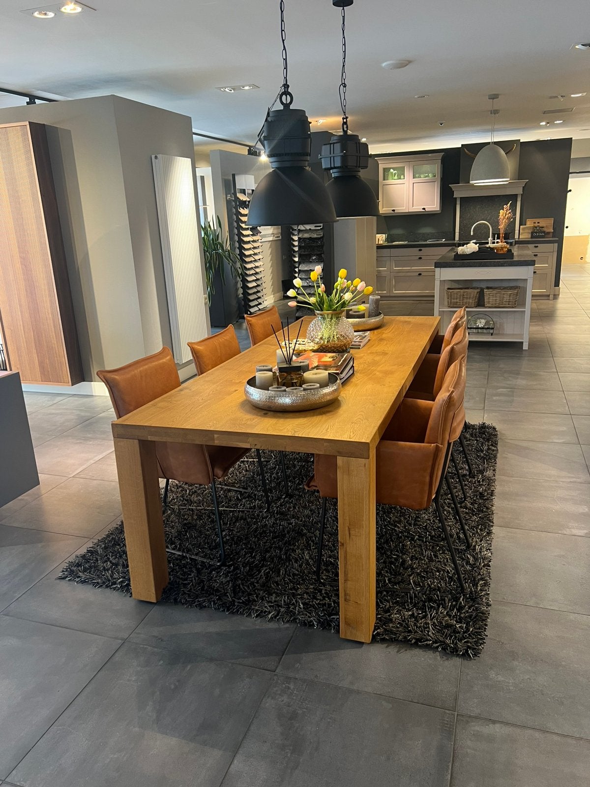 6 cognac lederen Jess design stoelen, Ophalen, Zo goed als nieuw, 75 m² of meer, Parket