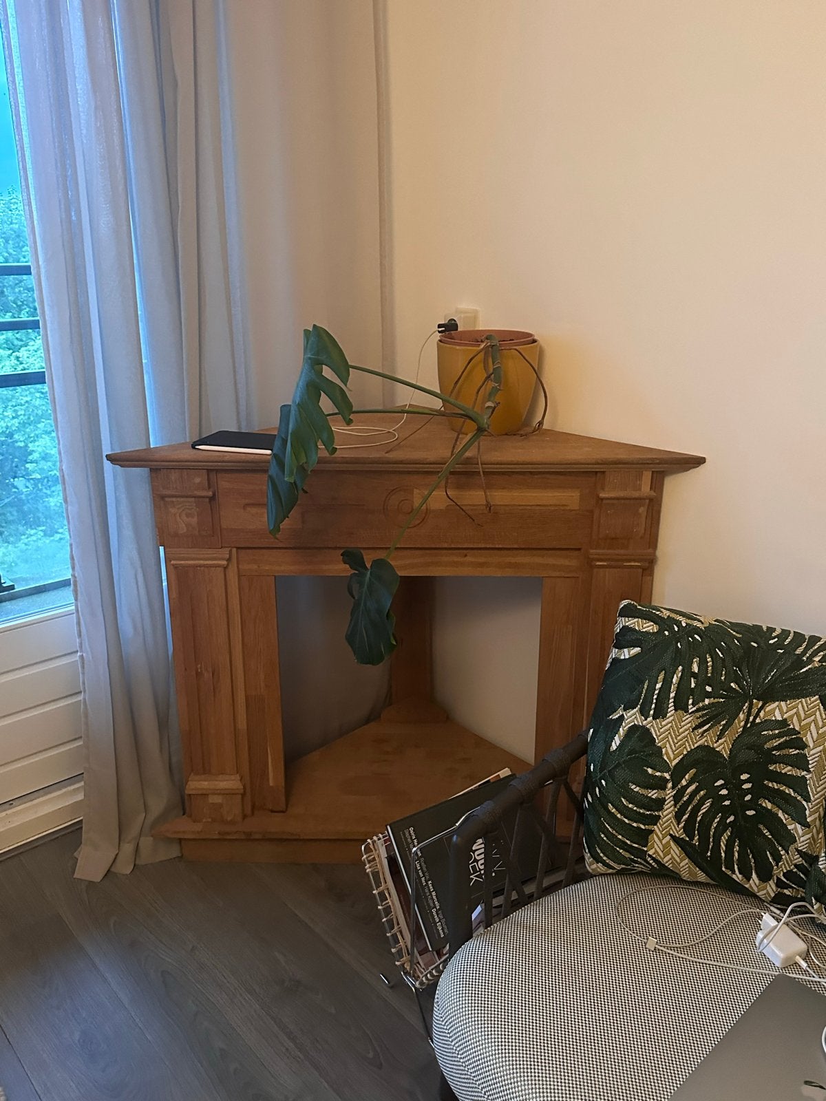 Houten haardombouw, Ophalen, Gebruikt