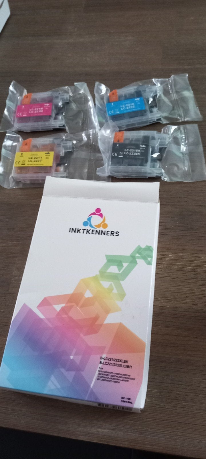Inktcartridges Brother LC-221/LC-223XLzwart17ml, kleur 9ml, Ophalen of Verzenden, Nieuw, Inkjetprinter, Brother (compatibel)