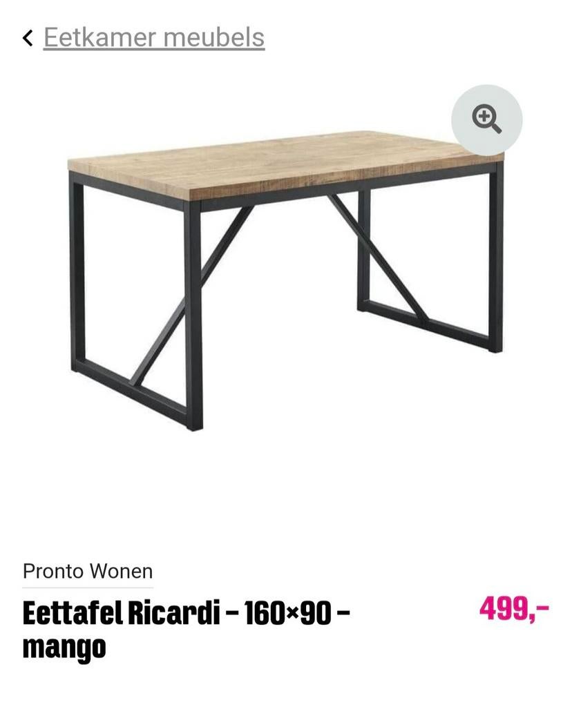 Pronto wonen eettafel, Ophalen of Verzenden, Rechthoekig, 150 tot 200 cm, 50 tot 100 cm