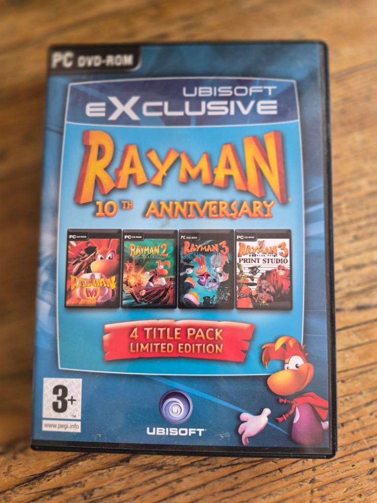 Rayman 10th Anniversary PC DVD-ROM - 4 Title Pack, Gebruikt, 1 speler, Ophalen of Verzenden, Vanaf 3 jaar