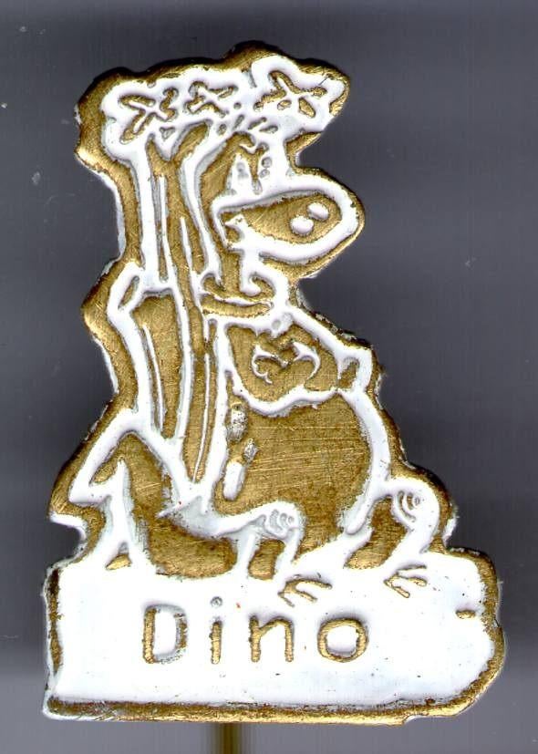 Dino Flinstones wit op koper TV/strip speldjes( R_139 ), Verzenden, Nieuw, Figuurtje, Speldje of Pin