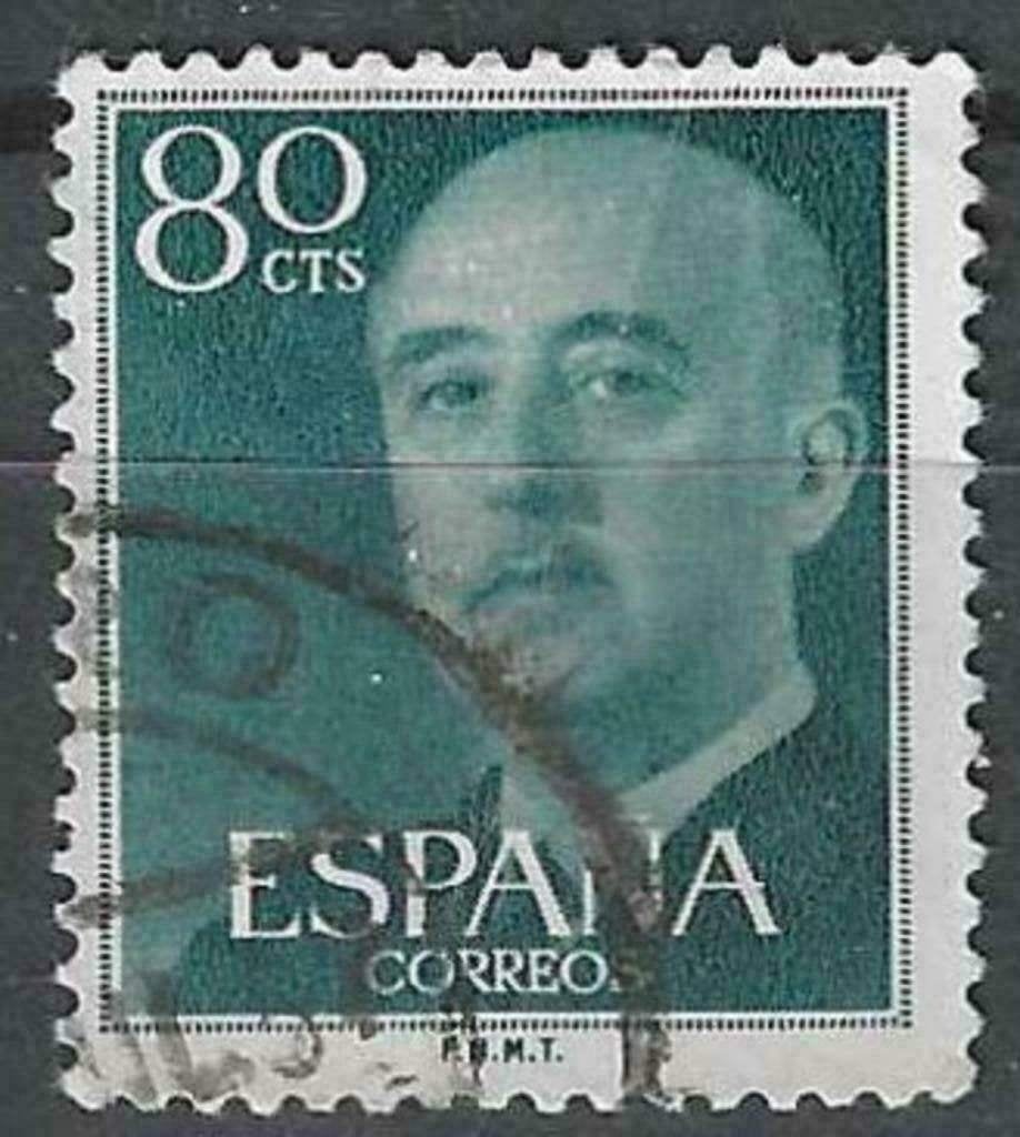 Spanje 1955-1958 - Yvert 863 - Generaal Francisco Franc (ST), Postzegels en Munten, Verzenden, Gestempeld