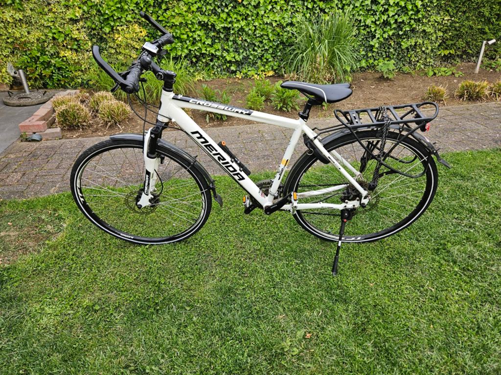 Merida Crossway 400 hybridefiets - wit, 27 versnellingen, Ophalen, Gebruikt, Meer dan 20 versnellingen, Overige merken