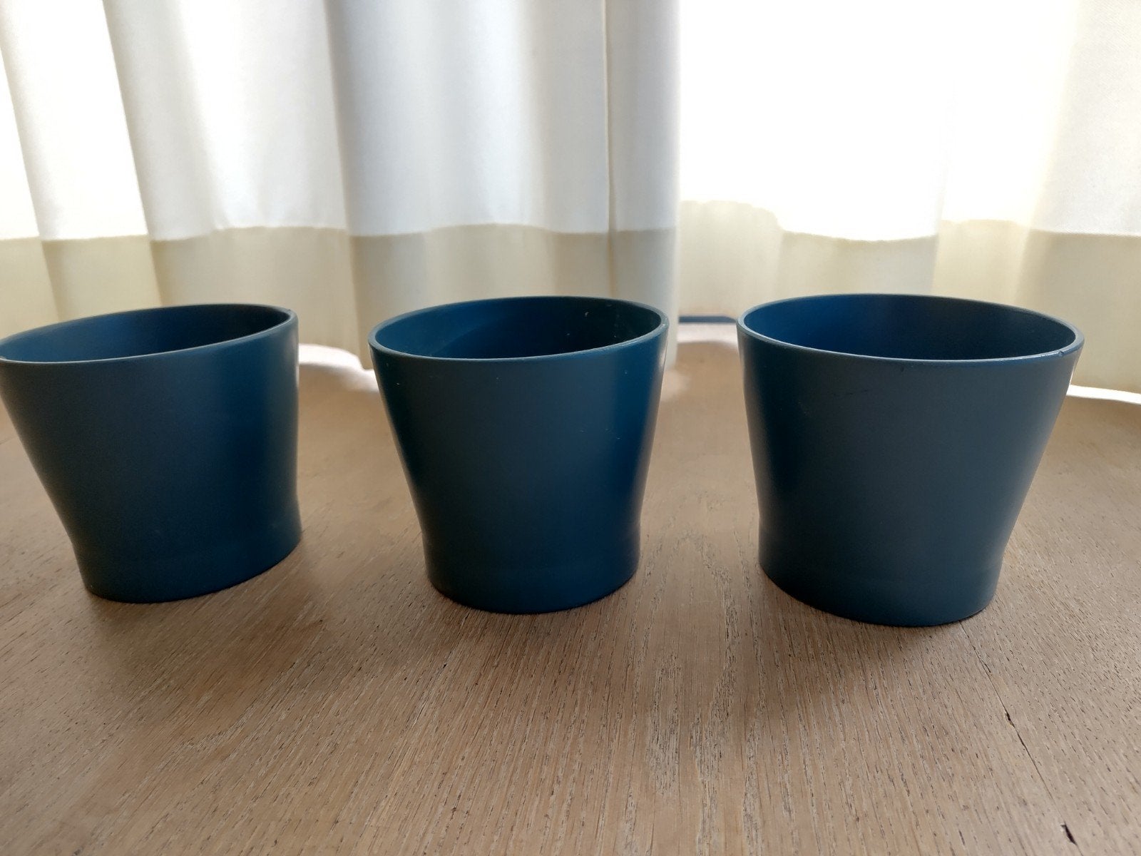 IKEA Papaja bloempot petrol - 3 stuks, Tuin en Terras, Ophalen, Gebruikt, Rond, Binnen