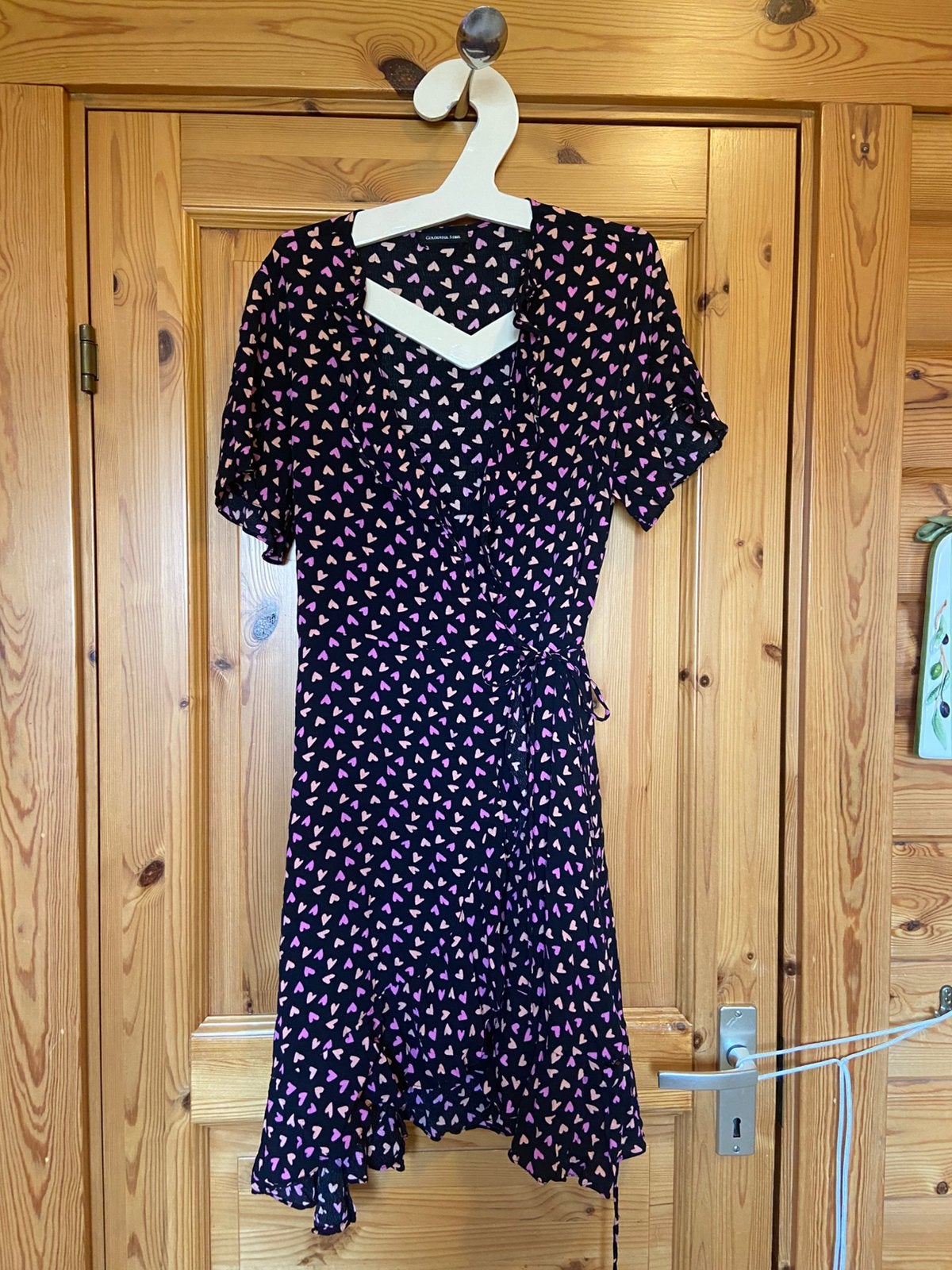 Jurk wikkeljurk colourful rebel zwart hartjes oto 50 lg 95, Kleding | Dames, Zwart, Maat 42/44 (L), Ophalen of Verzenden, Zo goed als nieuw