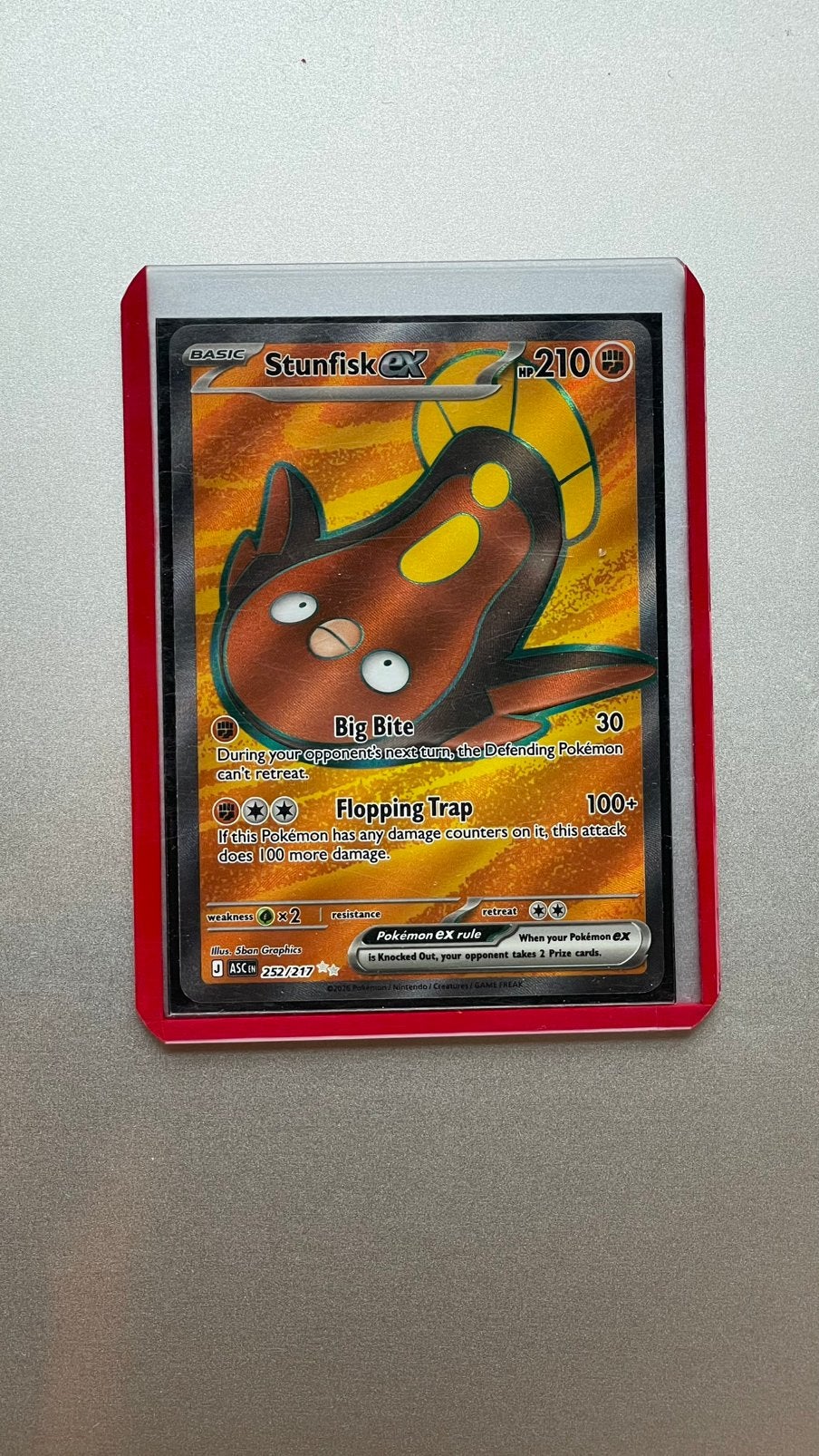 Stunfisk EX 252/217 Pokémon kaart, Ophalen of Verzenden, Nieuw, Losse kaart