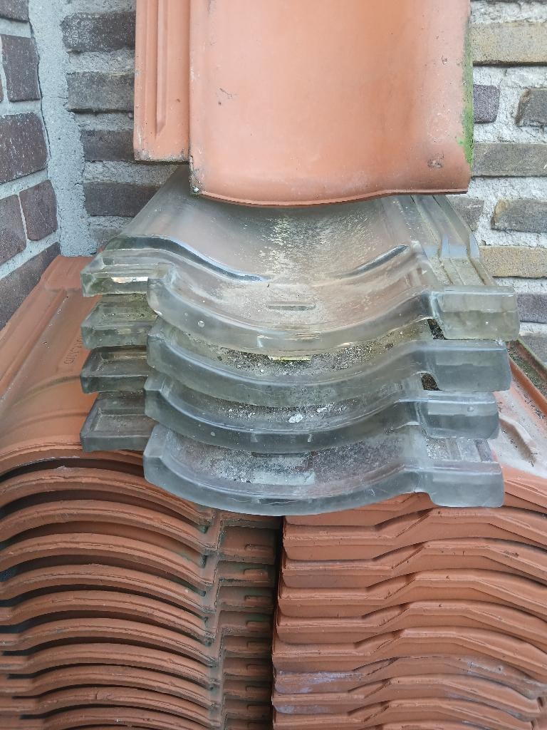 Glazen Monier dakpannen, Doe-het-zelf en Verbouw, Dakpannen en Dakbedekking, Ophalen, Overige materialen, Gebruikt, Overige kleuren