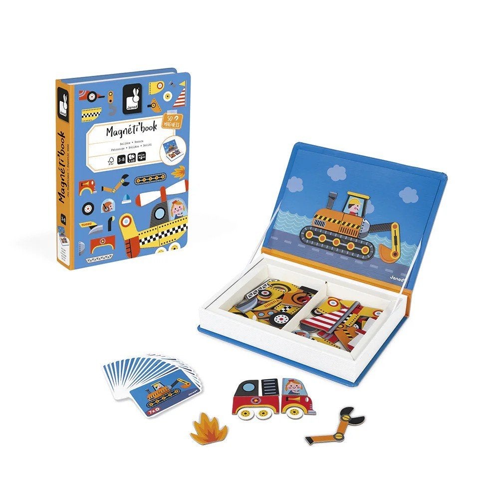 Janod Magneetboek Racers - nieuw, Kinderen en Baby's, Janod, ., Puzzelen, Nieuw