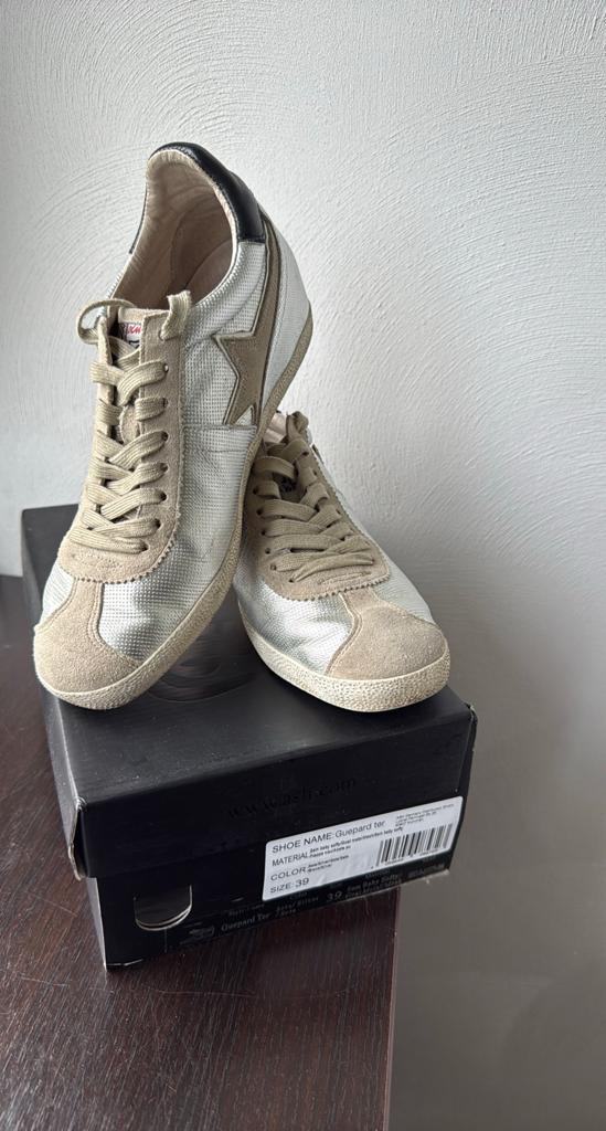 Exclusieve zacht leren ASH italia sneaker zilver maat 39, Overige kleuren, Verzenden, Sneakers of Gympen, Gedragen