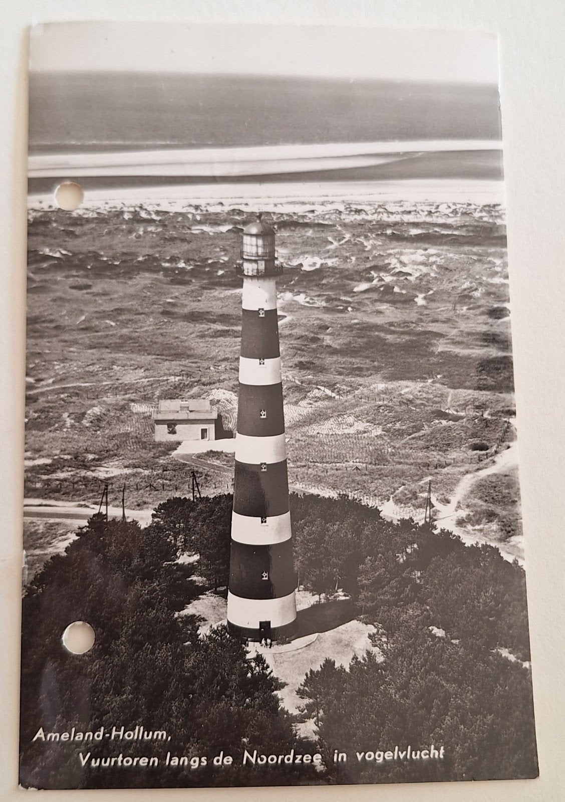 Ansichtkaart Ameland-Hollum Vuurtoren, Gelopen (1971), Ophalen of Verzenden, 1960 tot 1980, Gelopen, Waddeneilanden