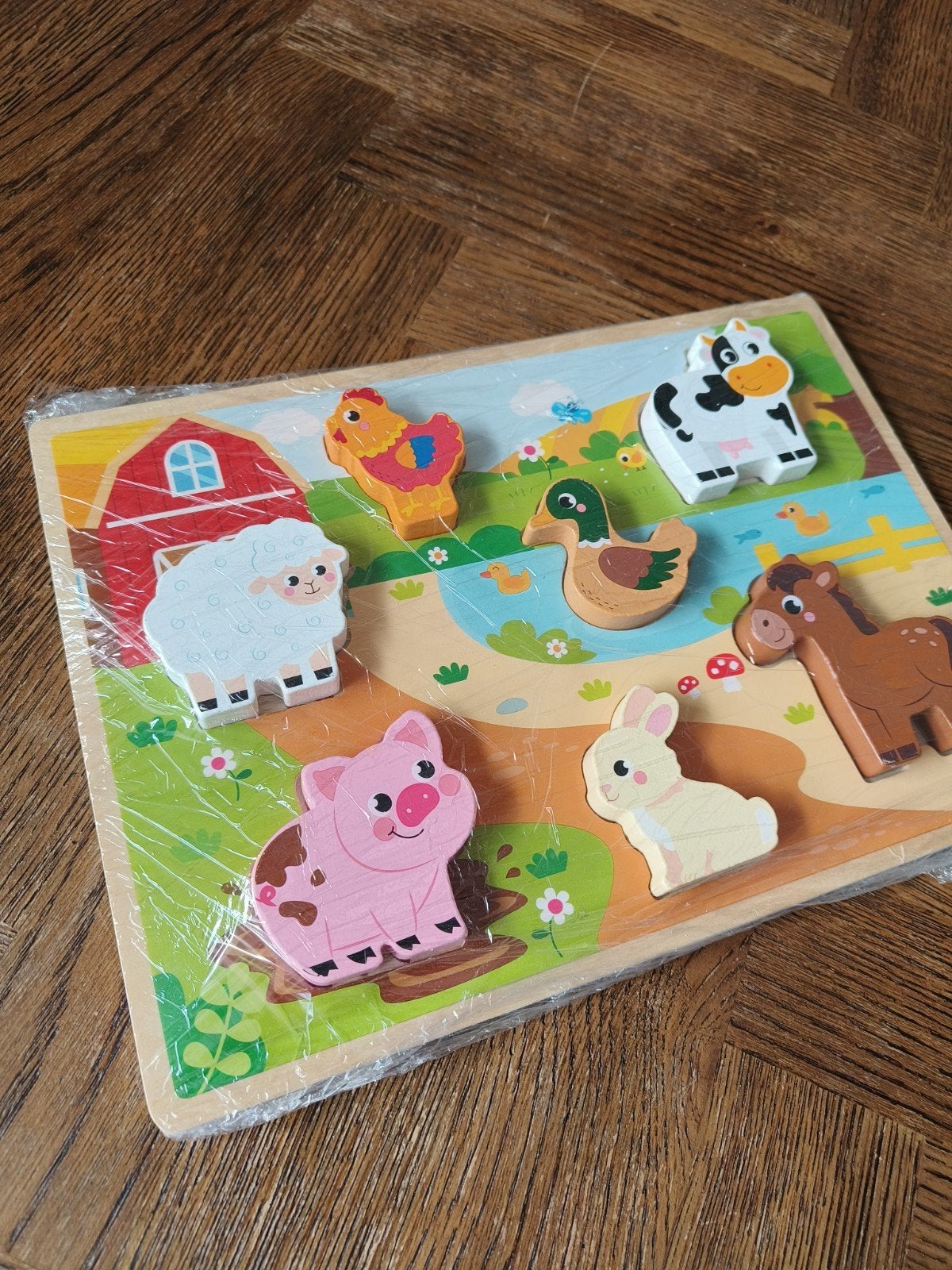 Houten boerderij dieren puzzel - FSC gecertificeerd, Ophalen of Verzenden, Nieuw, Overige typen