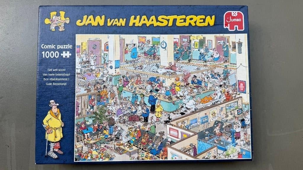 Jan van Haasteren puzzel Van harte beterschap 1000st, Hobby en Vrije tijd, Denksport en Puzzels, Ophalen of Verzenden, 500 t/m 1500 stukjes
