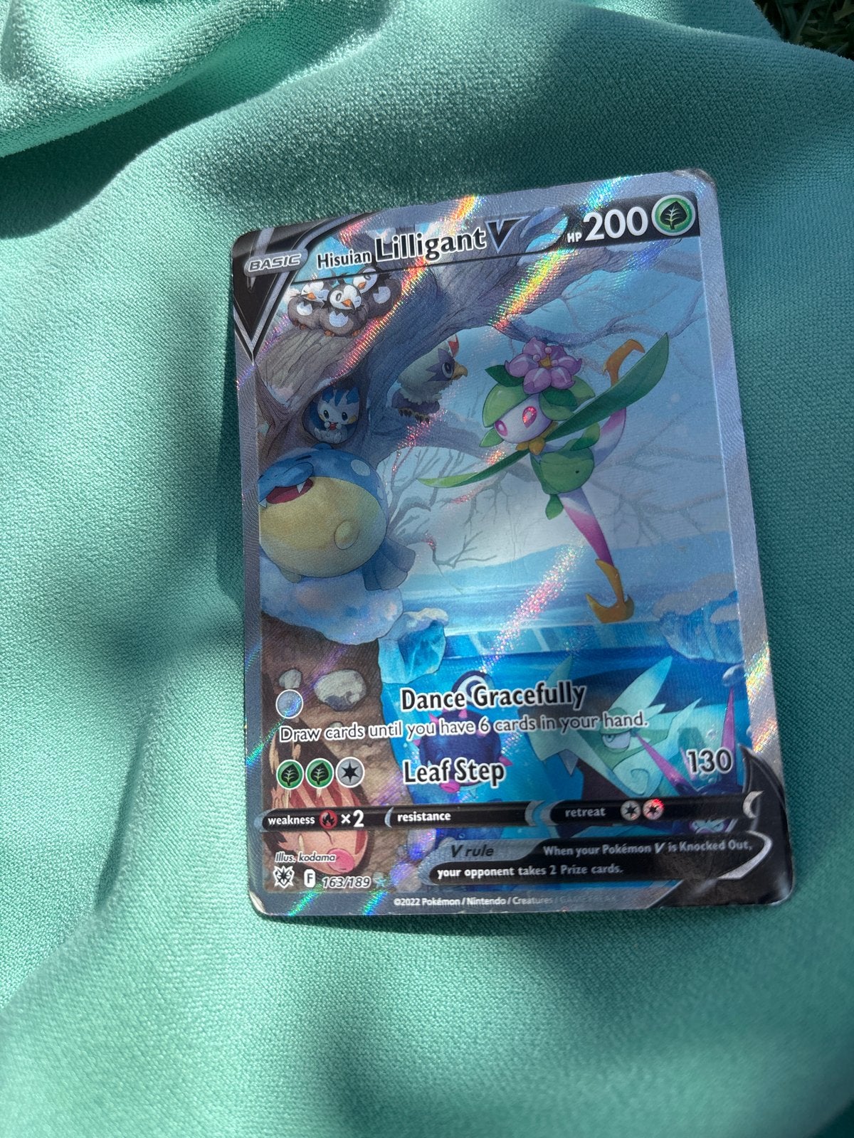 Hisuian Lilligant V Pokémon kaart (Foil), Ophalen, Zo goed als nieuw, Losse kaart, Foil