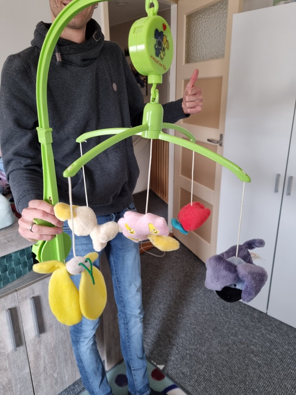 Woezel en Pip Muziek mobiel voor box/ledikant, Ophalen, Gebruikt, Mobiel, Met geluid