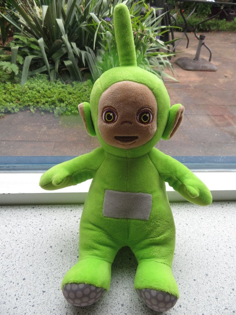 Teletubbie Teletubbies Dipsy groen velours meet ca 32 cm, Groen, Overige typen, Ophalen of Verzenden, Zo goed als nieuw